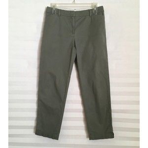 Talbots Womens Pants Size 2 Cotton Blend Perfect Crop Pockets Green